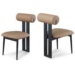 Dario Tan Vegan Leather Dining Chair, Set of 2