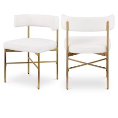 Rivage Cream Durable Linen Textured Fabric Dining Chair, Set of 2