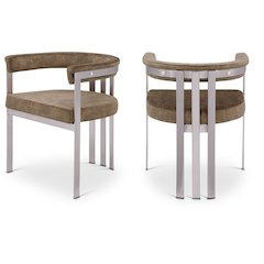 Marcello Brown Velvet Dining Chair, Set of 2