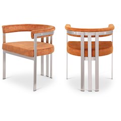 Marcello Cognac Velvet Dining Chair, Set of 2