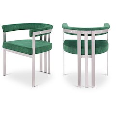 Marcello Green Velvet Dining Chair, Set of 2