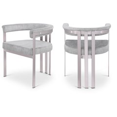 Marcello Grey Velvet Dining Chair, Set of 2