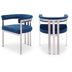 Marcello Navy Velvet Dining Chair, Set of 2