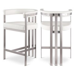 Marcello Cream Vegan Leather Counter Stool, Set of 2