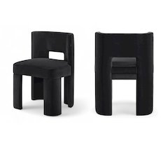 Zuno Black Velvet Performance Fabric Upholstered Dining Chair