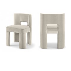 Zuno Cream Velvet Performance Fabric Upholstered Dining Chair