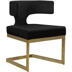 Alexandra Black Velvet Dining Chair