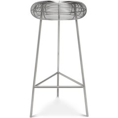 Tuscany Silver Metal Bar Stool