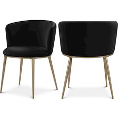 Skylar Black Velvet Dining Chair, Set of 2