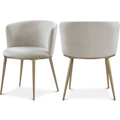 Skylar Cream Velvet Dining Chair, Set of 2