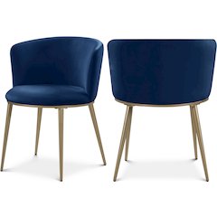Skylar Navy Velvet Dining Chair, Set of 2