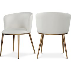 Skylar White Vegan Leather Dining Chair, Set of 2
