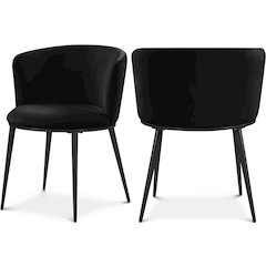 Skylar Black Velvet Dining Chair, Set of 2
