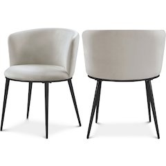 Skylar Cream Velvet Dining Chair, Set of 2