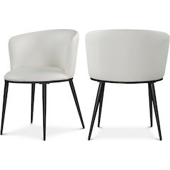 Skylar White Vegan Leather Dining Chair, Set of 2