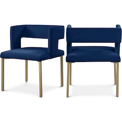 Caleb Navy Velvet Dining Chair, Set of 2