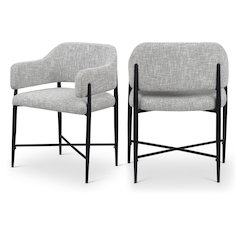 Dame Grey Fabric Upholstered Dining Chair, Set of 2