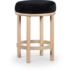 Monette Black Velvet Counter Stool