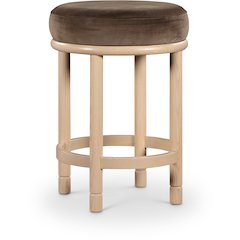 Monette Brown Velvet Counter Stool