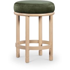 Monette Green Velvet Counter Stool
