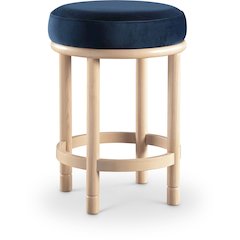 Monette Navy Velvet Counter Stool