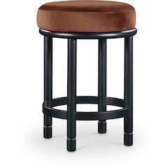Monette Cognac Velvet Counter Stool