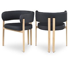 Gideon Black Vegan Leather Dining Chair, Set of 2