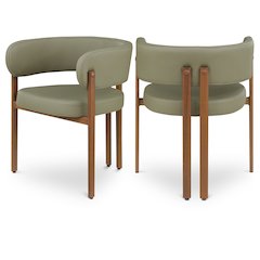 Gideon Olive Green Vegan Leather Dining Chair, Set of 2