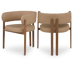 Gideon Tan Vegan Leather Dining Chair, Set of 2