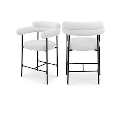 Blake Cream Boucle Fabric Counter Stool, Set of 2