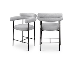 Blake Grey Boucle Fabric Counter Stool, Set of 2