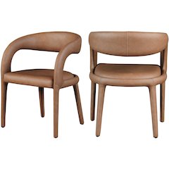 Sylvester Brown Vegan Leather Dining Chair