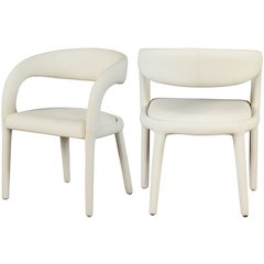 Sylvester Cream Vegan Leather Dining Chair
