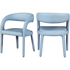 Sylvester Light Blue Vegan Leather Dining Chair