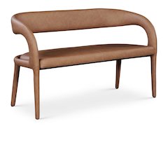 Sylvester Brown Vegan Leather Bench