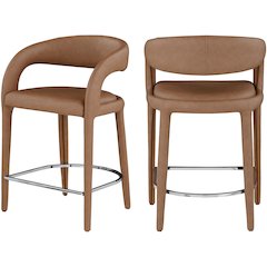 Sylvester Brown Vegan Leather Stool