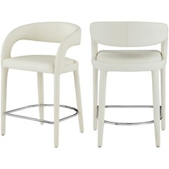 Sylvester Cream Vegan Leather Stool