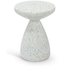 Anika White Iron Terrazzo End Table