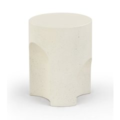 Olira Cream Concrete And Fiberglass Indoor / Outdoor End Table