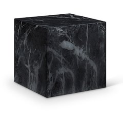 Piazza Black Marble Finish Concrete End Table