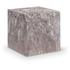 Piazza Brown Marble Finish Concrete End Table