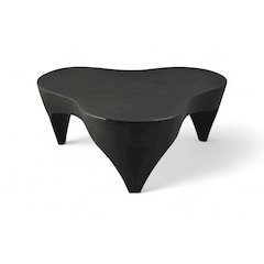 Bourges Black Aluminum Coffee Table, Black