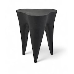 Bourges Black Aluminum End Table, Black
