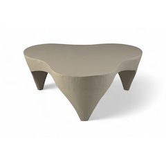 Bourges Taupe Aluminum Coffee Table, Taupe