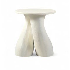 Talence Cream Aluminum End Table, Cream