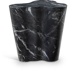 Monza Black Marble Finish Concrete End Table