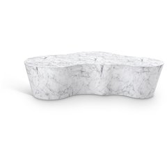 Monza White Marble Finish Concrete Coffee Table