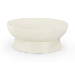 Avaya Cream Concrete And Fiberglass Indoor / Outdoor Coffee Table