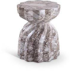 Caserta Brown Marble Finish Concrete End Table