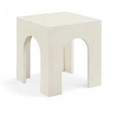 Renza Cream Concrete And Fiberglass Indoor / Outdoor End Table